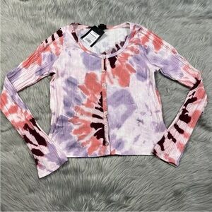 Target Art Class Girls Tie Dye Button Up Long Sleeve Shirt Large